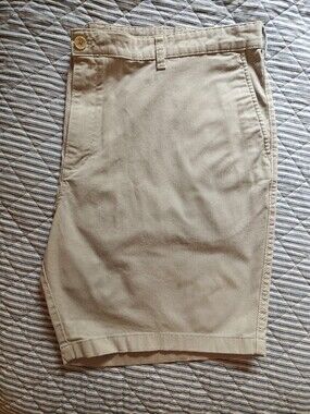 Joseph Abboud Mens Light Khaki Flat Front Chino Shorts Waist 48